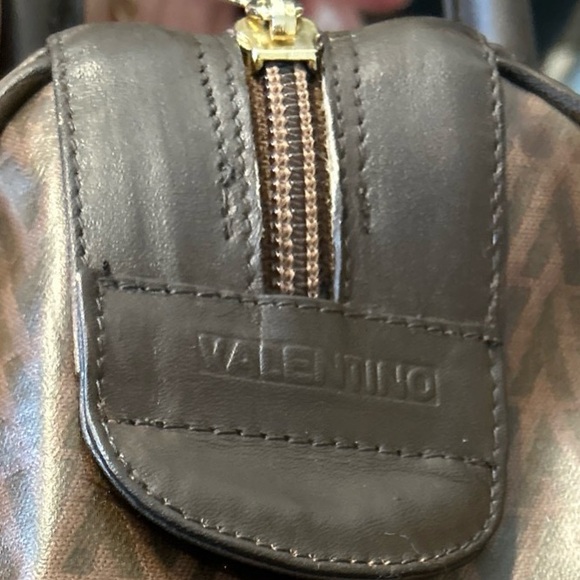 Authentic Mario Valentino Vintage Brown Boston 1970s Handbag W11.5 X 12.5H X 6.5 - Picture 12 of 12